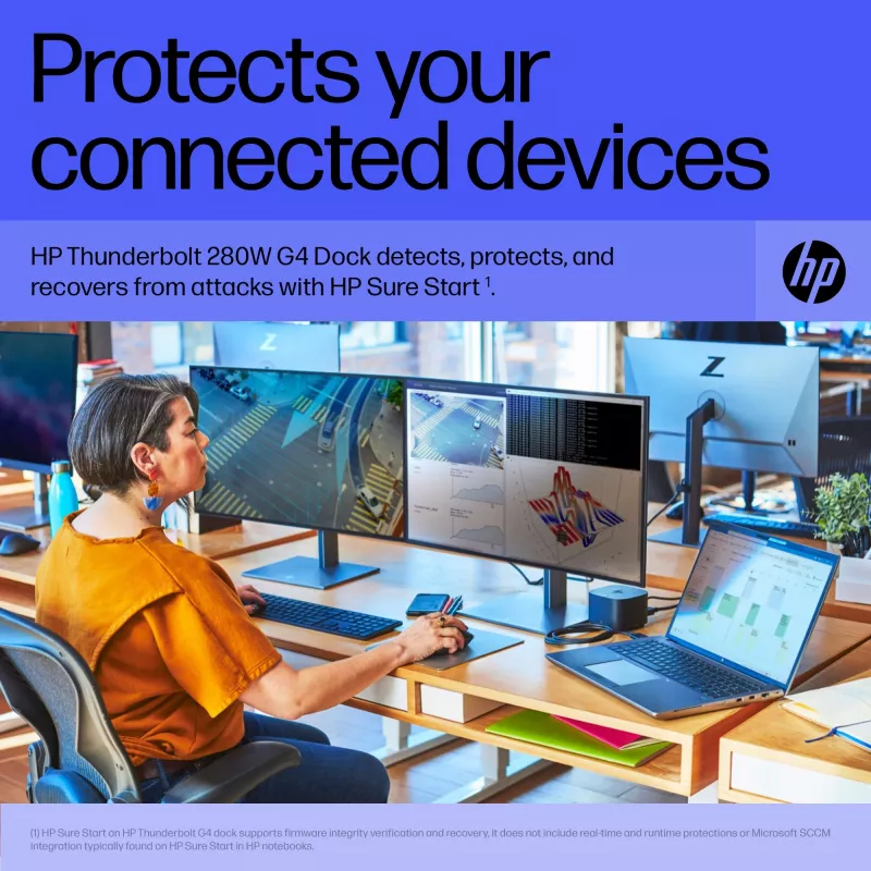 HP Thunderbolt Dock 280W G4 bedrade dockingstation Thunderbolt 4 zwart