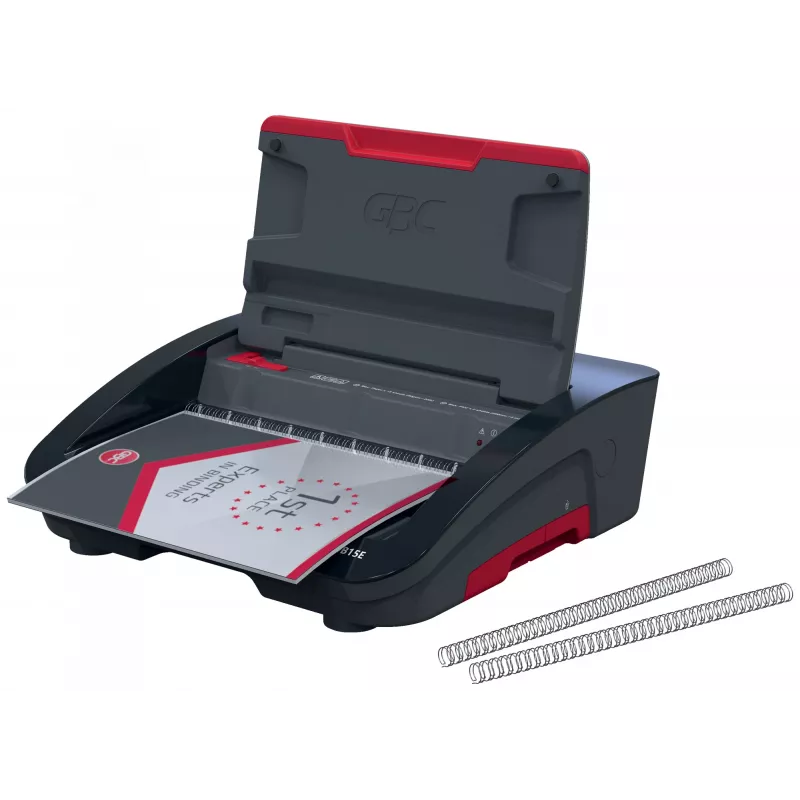 GBC WireBind® WB15E elektrische bindmachine, draadbindmachine, elektrisch, 125 vel, zwart, rood