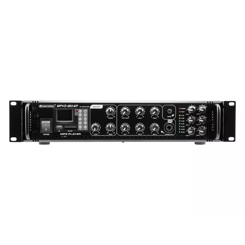 Audioversterker Omnitronic 80709782 180 W klasse A/B zwart