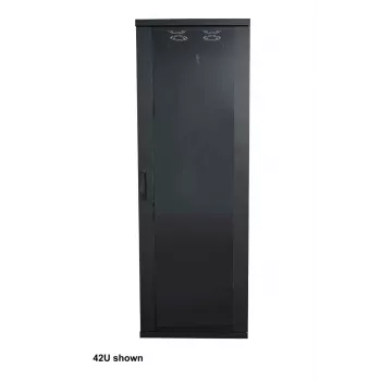 Intellinet 19 inch netwerkkast – vrijstaand (Basic), 32HE, 600 x 800 mm (breedte x diepte), zwart, flatpack, max. 600 kg, eenpunts deurslot, een slot per zijwand, bruikbare diepte 123 tot 573 mm, rack, IP20, staal