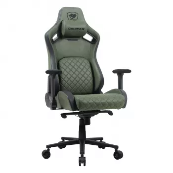 Universele gamingstoel Cougar DEFENSOR S ARMY groen F — gevoerde zitting, max. 150 kg, B 760 × D 690 mm, H 129,5–137 cm