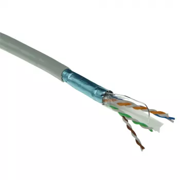 ACT Cat 6 F/UTP vaste installatiekabel, PVC, CPR Euroklasse ECA, 24 AWG, grijs, 500 meter