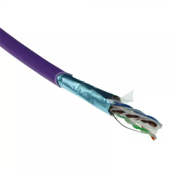 ACT Cat 6A F/UTP massieve installatiekabel, LSZH, CPR-Euroklasse ECA, 24 AWG, violet, 500 meter