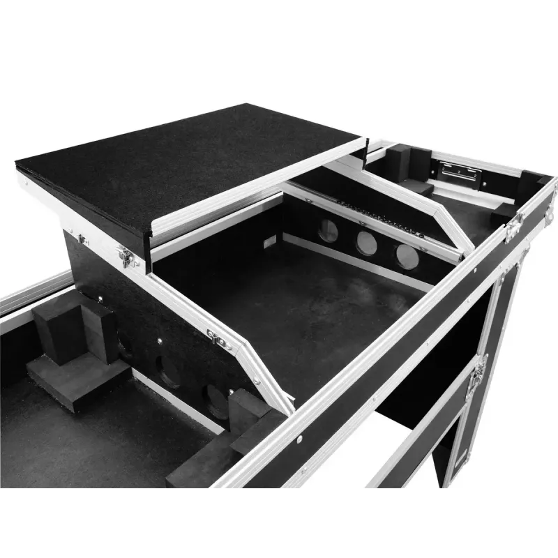Hardcase Roadinger 30124208 voor dj-tafel multiplex zwart zilver