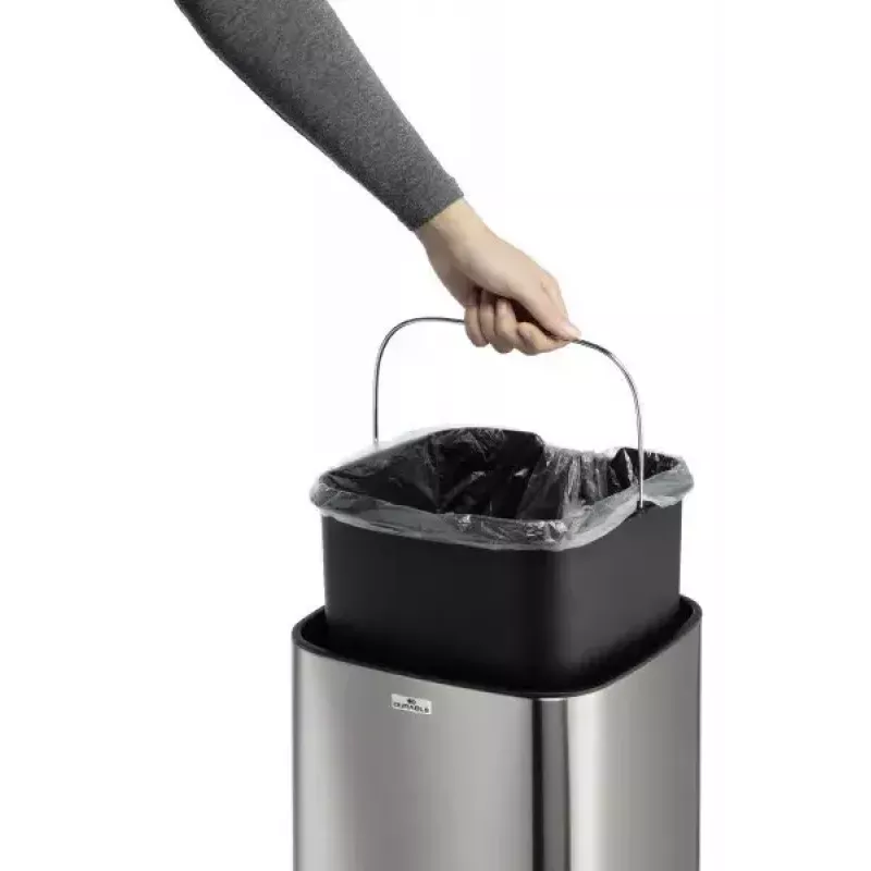Durable TOUCH 21L rechthoekig roestvrij staal zwart zilver