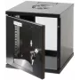 Intellinet 10 inch netwerkschrank – wandmontage (standaard), 6HE, 300 mm diep, zwart, gemonteerd, max. 60 kg, ook geschikt voor plaatsing op tafel of vloer, bruikbare diepte 265 mm, metalen en glazen deur, achterwand, afneembare zijkanten, onderdelen voor wandmontage (bijv. schroeven/pluggen) niet meegeleverd