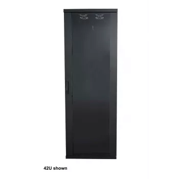 Intellinet 19 inch netwerkkast – vrijstaand (Basic), 22HE, 600x800mm (breedte x diepte), zwart, flatpack, max. 600kg, eenpuntsslot deur, een slot per zijwand, bruikbare diepte 123 tot 573 mm, rack, IP20, staal