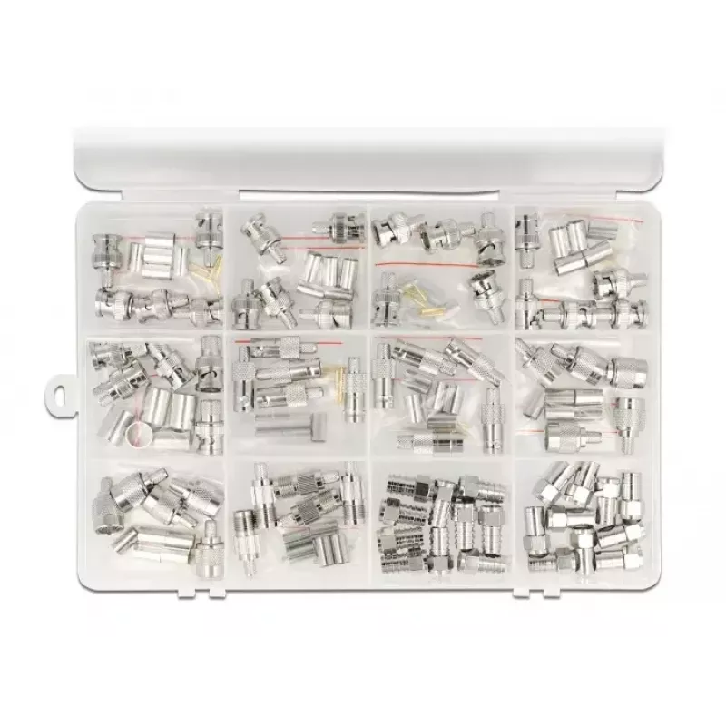 Delock 66811 coax-krimpconnectorset, 70 st., 75 Ohm, BNC/TNC/F