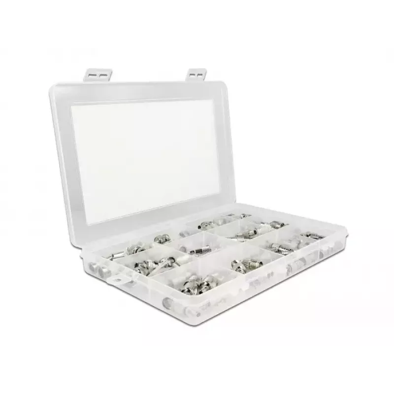 Delock 66811 coax-krimpconnectorset, 70 st., 75 Ohm, BNC/TNC/F