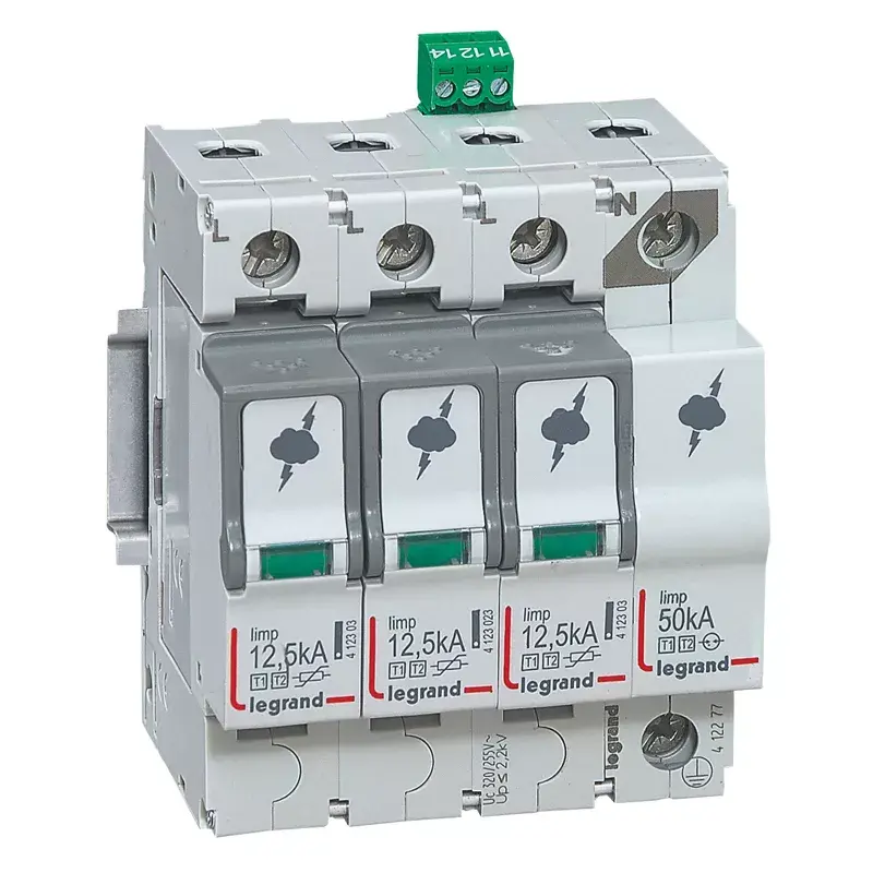 Legrand 412277 SPD overspanningsbeveiliging T1+T2 3P+N 12,5kA