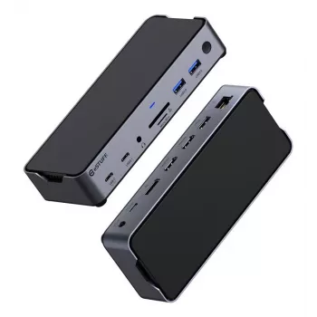 eSTUFF GLB232006 laptop-dockingstation/port-replicator bedraad USB 3.2 Gen 1 (3.1 Gen 1) Type-C aluminium, zwart