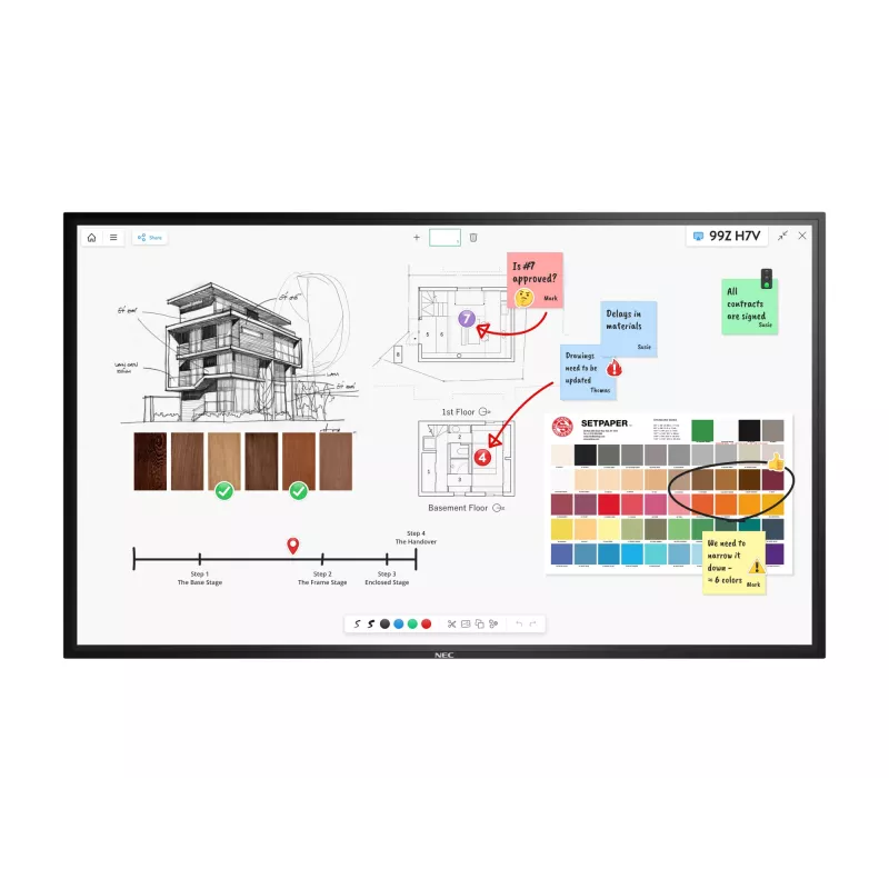 NEC MultiSync M861 IGB digital signage flatscreen 2,18 m (86 inch) LCD 500 cd/m² 4K Ultra HD zwart touchscreen 24/7