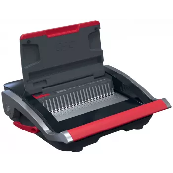 GBC CombBind® CB25 handmatige bindmachine, kam-bindmachine, handmatig, 390 vel, zwart, rood