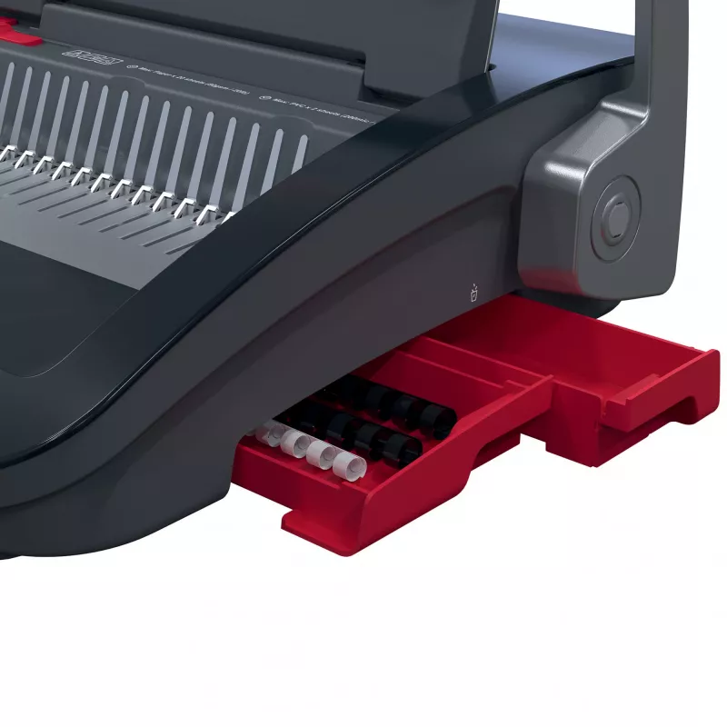 GBC CombBind® CB25 handmatige bindmachine, kam-bindmachine, handmatig, 390 vel, zwart, rood