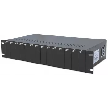 Intellinet 14-slot mediaconverter-behuizing, inclusief redundante voeding, 19 inch rackmontage, 2U