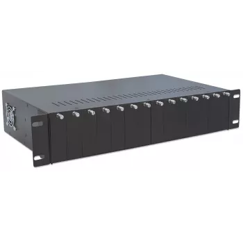 Intellinet 14-slot mediaconverter-behuizing, inclusief redundante voeding, 19 inch rackmontage, 2U