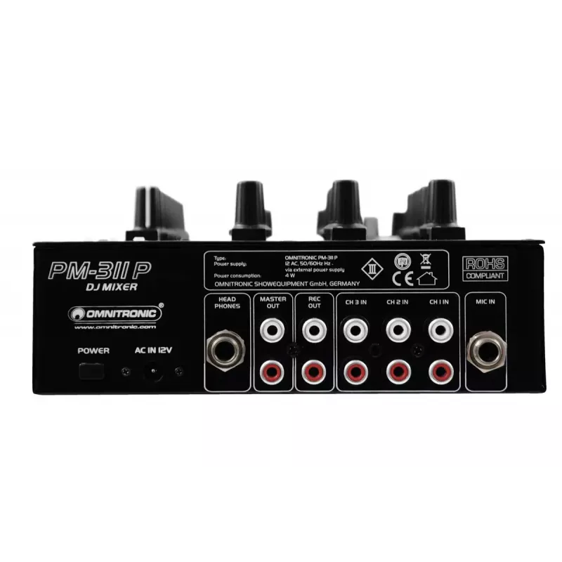 Audiomixer Omnitronic 10006879 3 kanalen 20 - 20000 Hz zwart