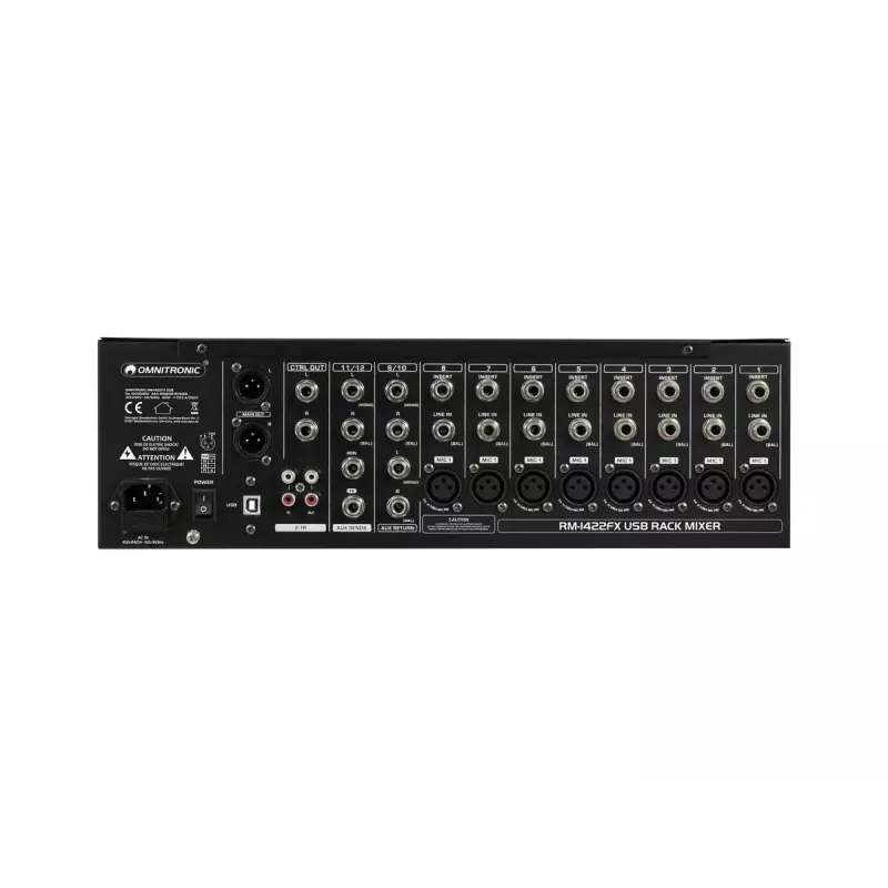Mixer Omnitronic RM-1422FX 12 kanalen 20 - 20000 Hz zwart