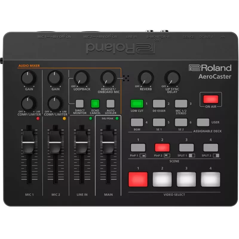 Audio-interface Roland AeroCaster zwart 24 bit 48 kHz Phantom Power 48 V