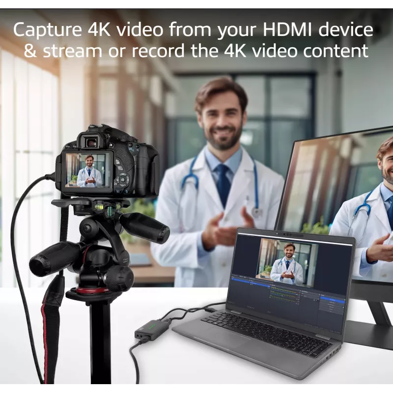 ACT USB-C videokaart, HDMI 4K@60Hz doorgifte, 4K@30Hz opname