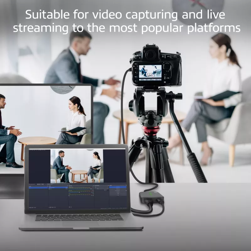 ACT USB-C videokaart, HDMI 4K@60Hz doorgifte, 4K@30Hz opname