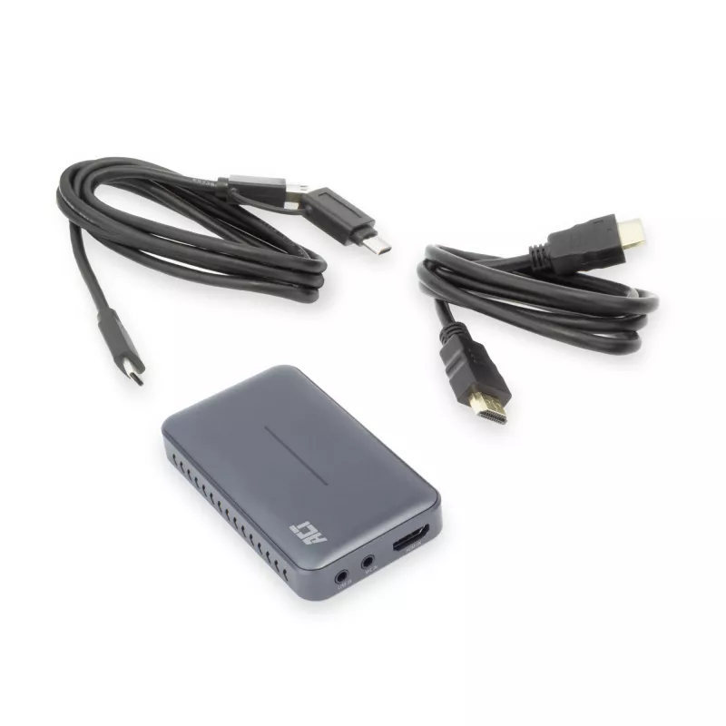ACT USB-C videokaart, HDMI 4K@60Hz doorgifte, 4K@30Hz opname