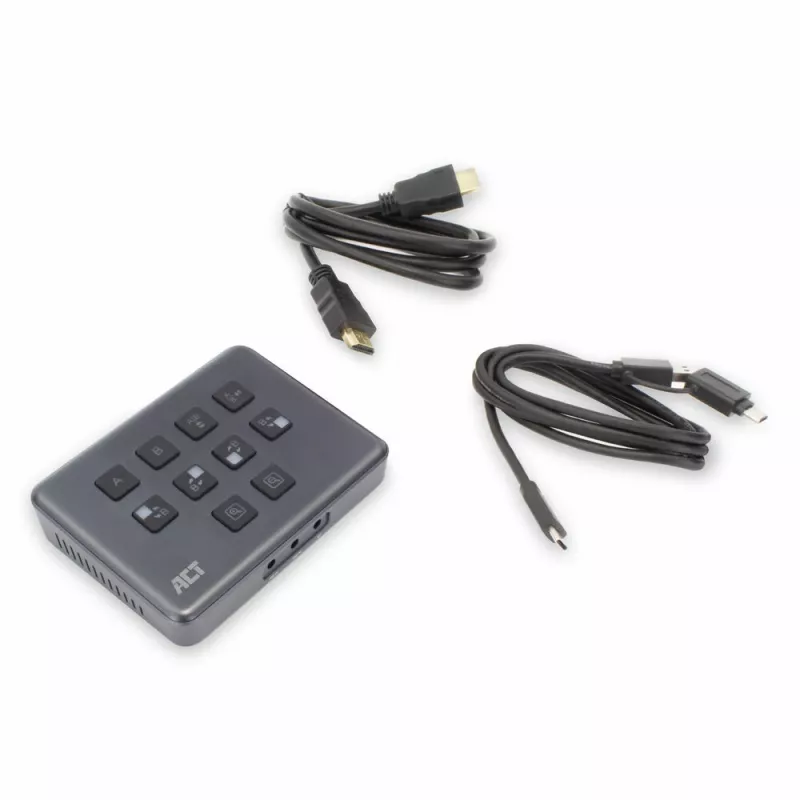 ACT dual HDMI-ingang USB-C videoswitcher 60Hz grijs