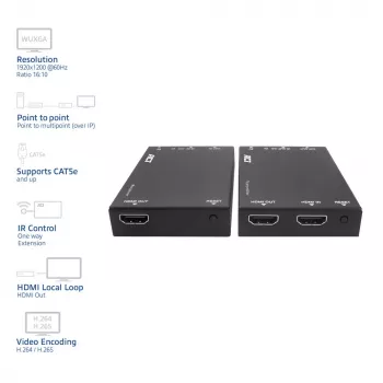 HDMI over CAT Extender Set ACT AC7852 — HDMI-signaalverlenging tot 150 m via CAT5e