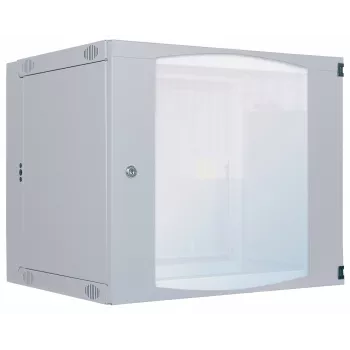 Intellinet 19 inch netwerkkast - wandmontage (tweedelig zwenkframe), 9U, 600 mm diep, grijs, flatpack, max. 30 kg, zwenkbaar voor toegang tot de achterzijde van de kast bij wandmontage, rack, nuttige diepte 385 mm, onderdelen voor wandmontage niet inbegrepen