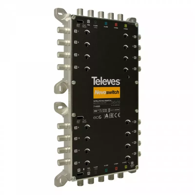 Satellietmultischakelaar Televes 714505 5 ingangen 16 uitgangen