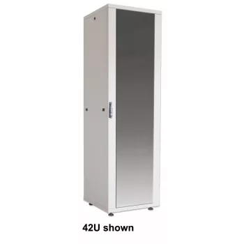Intellinet 19 inch netwerkkast – vrijstaand (Basic), 42HE, 600x800mm (breedte x diepte), grijs, flatpack, max. 600kg, eenpuntsslot, één slot per zijwand, bruikbare diepte 123 tot 573mm, rack, IP20, staal