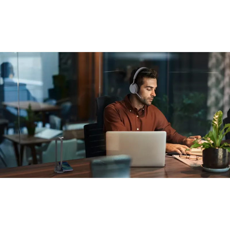 Yealink BH72 Lite Teams headset draadloos hoofdband kantoor/callcenter USB Type-A lichtgrijs