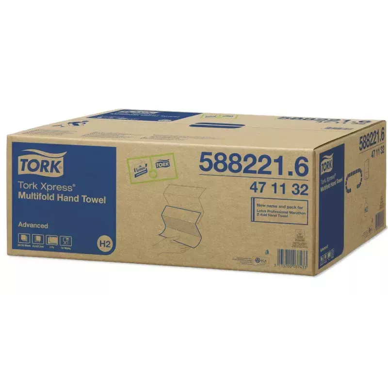 Papieren handdoeken Tork 471132 190 vel wit hoog absorberend