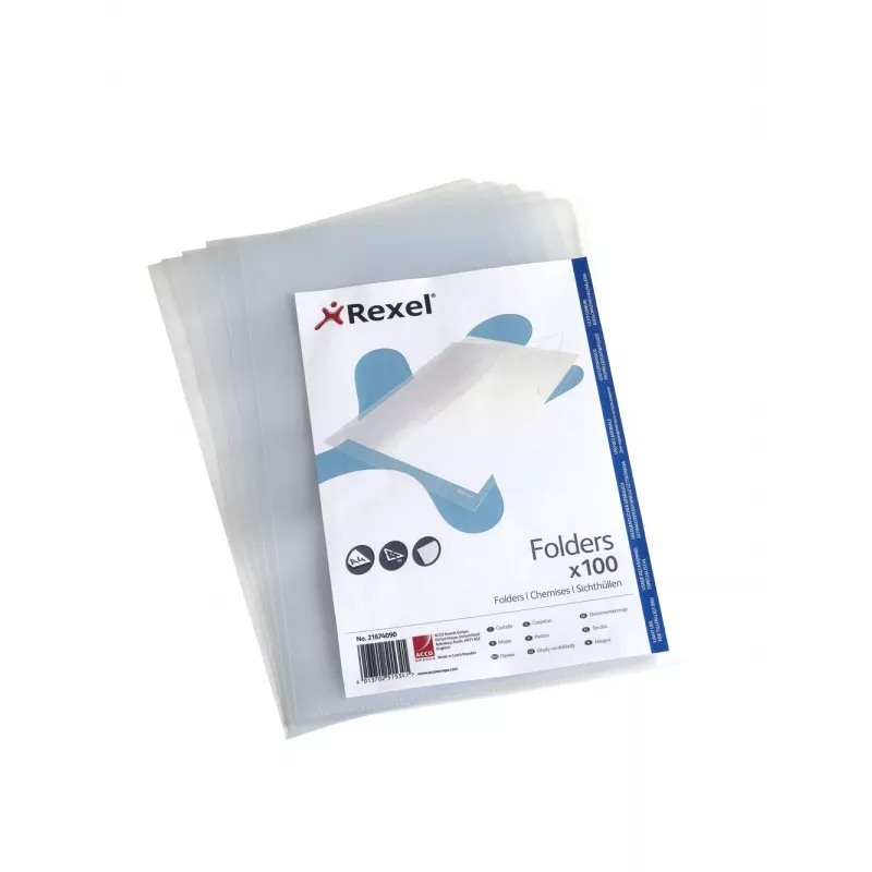 Rexel Embossed L-map 21674090, A4 (210 x 297 mm), polypropyleen (PP), transparant, 100 st.