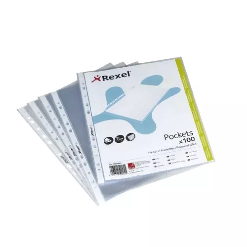 Rexel Premium A5 insteekhoezen bovenaan open transparant (100), transparant, 175 mm, 225 mm, 25 mm