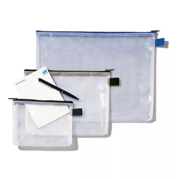 Rexel netzak met zwarte rits A5, PVC, 31 g, zwart, transparant