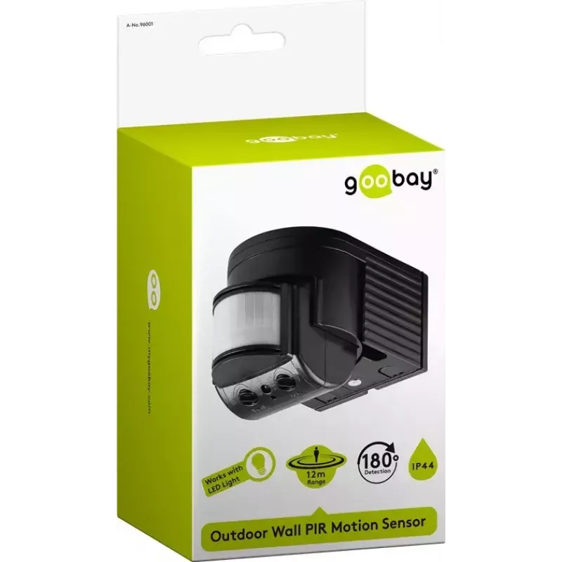 Wandmontagesensor Goobay zwart 96001