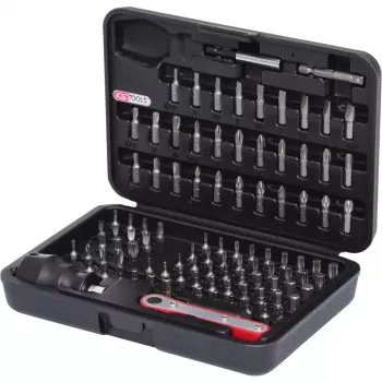 Schroevendraaier-bit-set KS Tools 911.2080 99 stuks nikkel zeskant 25 mm
