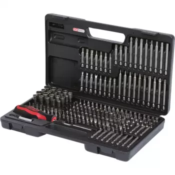Schroevendraaier-bit-set KS Tools 911.2008 208 stuks nikkel DIN 3126 ISO 1173