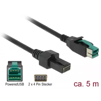 Stroomkabel DeLOCK 85486 zwart 5m PoweredUSB