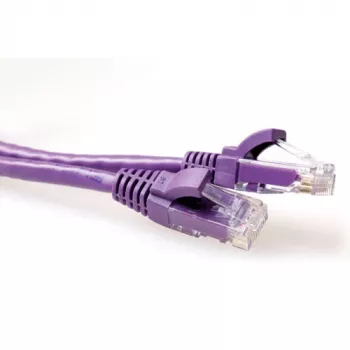 ACT paarse 3 m U/UTP CAT6 patchkabel rastnasenfrei met RJ45-stekkers