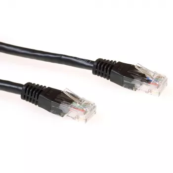 ACT zwart 0,25 meter U/UTP CAT6 patchkabel met RJ45-stekkers