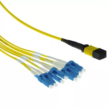 ACT 1 meter singlemode 9/125 OS2 fanout-patchkabel 1x MTP female - 4x LC duplex 8 vezels