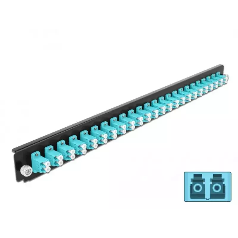 Splicebox frontplaat DeLOCK 19 inch 24 poort LC duplex aqua