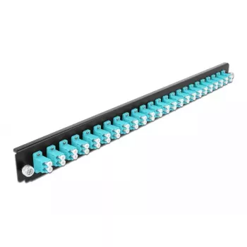 Splicebox frontplaat DeLOCK 19 inch 24 poort LC duplex aqua