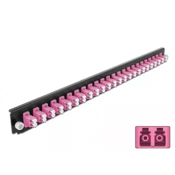 Splicebox frontplaat DeLOCK 19 inch 24 poorten LC duplex violet