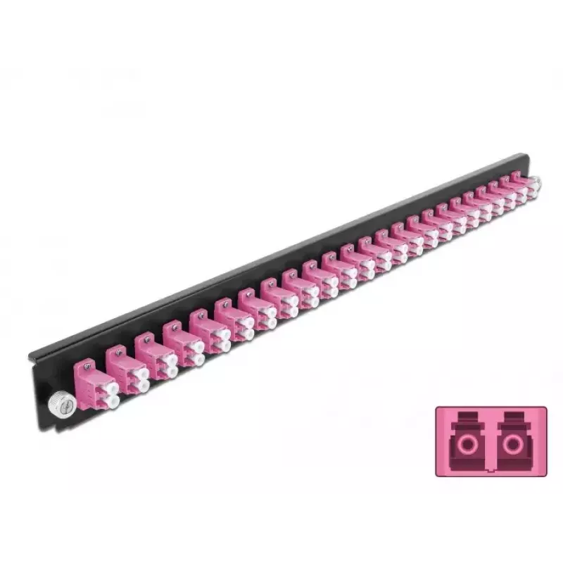 Splicebox frontplaat DeLOCK 19 inch 24 poorten LC duplex violet