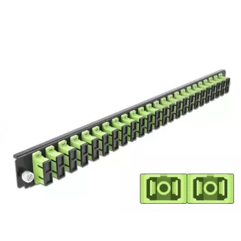 Splicebox frontplaat DeLOCK 19 inch 24 poort SC duplex limoengroen