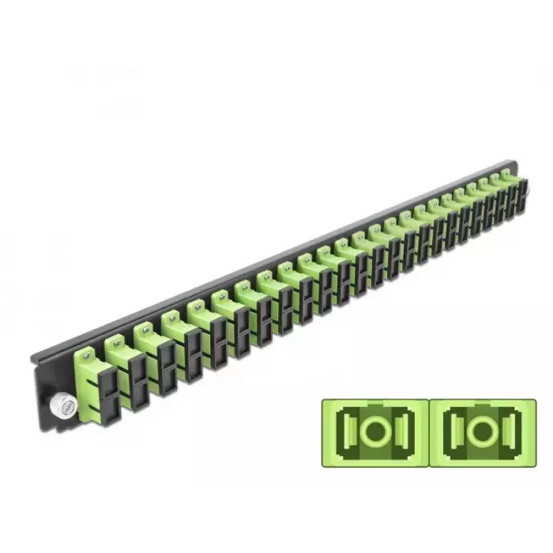 Splicebox frontplaat DeLOCK 19 inch 24 poort SC duplex limoengroen