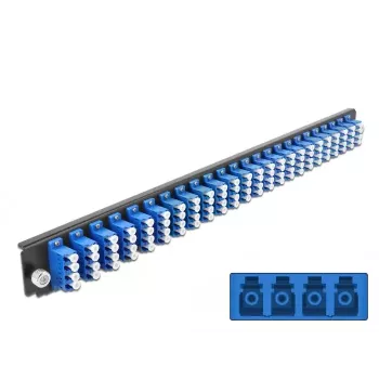 Splicebox frontplaat DeLOCK 19 inch 24 poort LC quad blauw